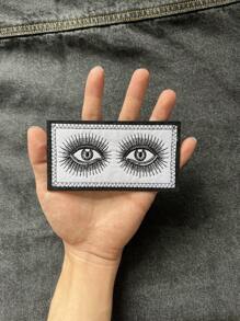 2 Stücke Vintage-Auge gesticktes Aufbügler, Bügel- oder Nähaufnäher für Kleidung, Hüte, Jacken und Taschen