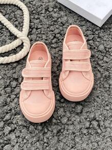 OPOEE 儿童帆布鞋,春秋季,韩版风格,简约,男女童款,时尚,低帮,休闲,运动,经典,百搭,儿童滑板鞋 - 粉色 - 查看 4