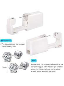 12Pcs Disposable Ear Piercing Kit With Studs - Complete Set For Safe And Easy At-Home Ear Piercing, 316L Surgical Stainless Steel Piercing Gun Kit For Women Man - Multicolor - View 2