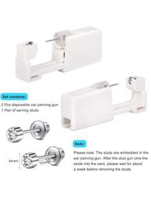 12Pcs Disposable Ear Piercing Kit With Studs - Complete Set For Safe And Easy At-Home Ear Piercing, 316L Surgical Stainless Steel Piercing Gun Kit For Women Man - Multicolor - View 7