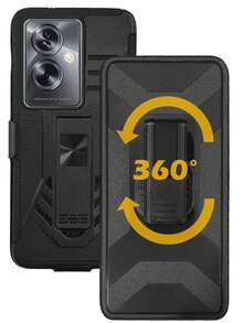 FUNDA USO RUDO CLIP O ANILLO PARA ONEPLUS NORD N30 SE 5G - Blanco y Negro - Ver 3