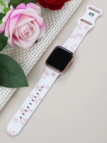 Floral Carved Apple Watch Bands, 41mm 40mm 44mm 45mm 42mm 38mm 49mm 42mm(S10) 46mm Women's Cute Flower, Soft Silicone Sports Band Compatible With Apple Watch Series 10 SE 9 8 7 6 5 4 3 2 1 Ultra