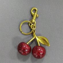 1 pezzo Ciondolo a forma di frutto, nuovo ciondolo grande con pendente a forma di ciliegia in cristallo, ciondolo per portachiavi, San Valentino