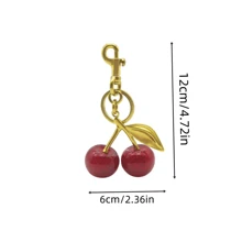 1 pezzo Ciondolo a forma di frutto, nuovo ciondolo grande con pendente a forma di ciliegia in cristallo, ciondolo per portachiavi, San Valentino