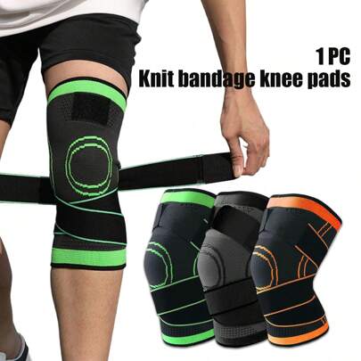 1 pieza Rodillera de punto con presión, equipo de protección de rodilla unisex para adolescentes apto para diversos deportes como correr, ciclismo, senderismo, baloncesto, rugby, fútbol y béisbol, ideal para actividades al aire libre como parkour y skate, accesorios de gimnasio, soporte de rodilla