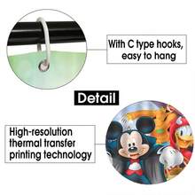 [授權] 1入組/4入組萬聖節浴室套裝，帶12個掛勾的防水布料浴簾，防滑浴室地墊、U形馬桶墊、廁所罩墊，浴室裝飾 - 彩色 - 查看 5