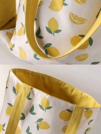 Korean Style Large Capacity Shoulder Bag, Double-Sided, Linen Tote, Literary Fresh & Durable, For Shopping And Storage, School Supplies, School Bag, School Handbag, School Tote Bag, School Bookbag, Back To School Bags, Lightweight, Portable, Foldable, Classic Casual, Suitable For Teen Girls Women College Students, Perfect For Back To School, First Day Of School