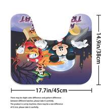 [授權] 1入組/4入組萬聖節浴室套裝，帶12個掛勾的防水布料浴簾，防滑浴室地墊、U形馬桶墊、廁所罩墊，浴室裝飾 - 彩色 - 查看 9