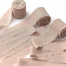 5米 INS 风格手工撕边雪纺丝带，带磨边，4厘米宽，用于婚礼花束、流苏、蝴蝶结和装饰，由欧根纱和真丝面料制成，圣诞节情人节