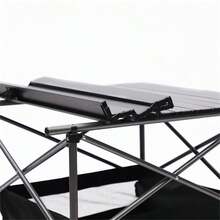 1-Piece Folding Outdoor Table With Carrying Bag,Lightweight Aluminum Roll-Up Square Table For Indoor, Outdoor Camping, Picnics, Beach,Backyard, BBQ, Party, Patio, 27.56X27.56X27.56in, Black - màu đen - Xem 8