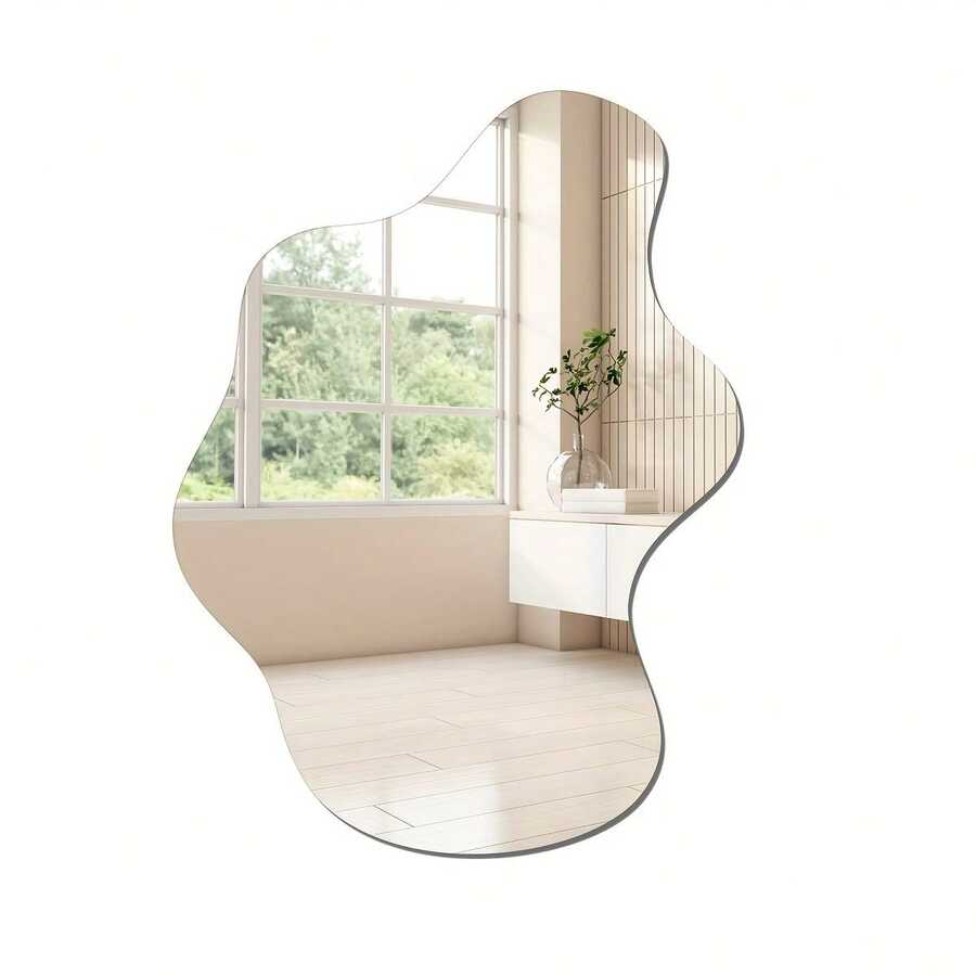 1 件现代风格、抽象几何艺术不对称形状装饰墙贴、亚克力镜面贴花、可移除自粘墙贴、墙绘、墙贴、家居装饰、卧室配件、房间装饰乙烯基贴花、用于卧室装饰、房间装饰品、用于万圣节装饰、秋季装饰、教室装饰、可移除贴纸 - 2mm - 查看 1