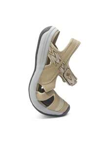 Women Summer Sport Athletic Sandals, Soft Bottom Beach Sandals  With Hook-And-Loop, Sporty Outdoor Hiking Sandals - 米色 - 查看 8