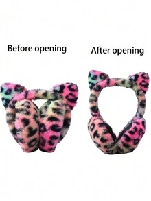1pc Children's Plush Leopard Winter Ear Muffs - Leopard - View 5