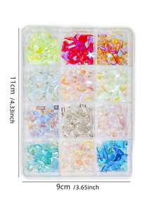 2024 New Nail Art Accessories, Ins Aurora & Colorful Flower Epoxy Shaped Rhinestone Set - Multicolor - View 4