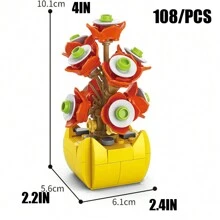Cute Style Assembly Building Blocks Bouquet Of Orchids, Tulips, Roses Handmade Artificial Potted Succulent Plants Puzzle Toy For Women, Festival, Creative Desktop Decoration Gift Room Decoration - Building Block Succulent Potted Plants - View 28