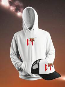 SET HOODIE + GORRA SUDADERA CT FRENTE CENTRO Y  ATRAS CORRIDOS TUMBADOS NATANAEL PP JUNIOR H PAQUETE - Blanco - Ver 2