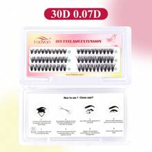 FADVAN 1/6pcs 60PCS 3Rows Diy Premade Fan Lash Extensions 10/20/30/40D 8-14mm 0.07mm Thickness Eyelash Bundles Cluster Russian Volume Fans Soft Grafting Lashes Supplies Individual Natural Eyelash Extensions Eyelashes Cluster Lashes