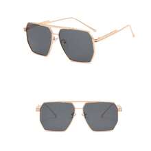 1 件时尚不对称多边形飞行员时尚眼镜，款式