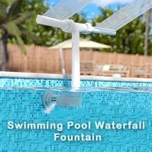 1pc Adjustable Dual Jet Swimming Pool Waterfall Fountain - Plastic Standalone Sprinkler For Swimming Pool Decor, Garden Decor,No Electricity/Battery Required - White - View 1