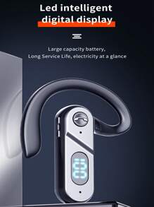 V28 Earhook Wireless Earphone Business Digital Display 5.2 Sports Running Outdoor Car Single-Sided Earphone - Black - View 1