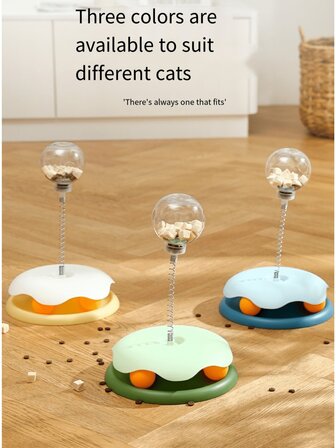 One Piece, Cat Toys, Food Leakage Teasing Cat Turntable, Multi-Functional Food Leakage, Rounded Corners And Safety, High Rebound Spring, Cat Self-Hilarious Rocking, Release The Cat's Playful Nature