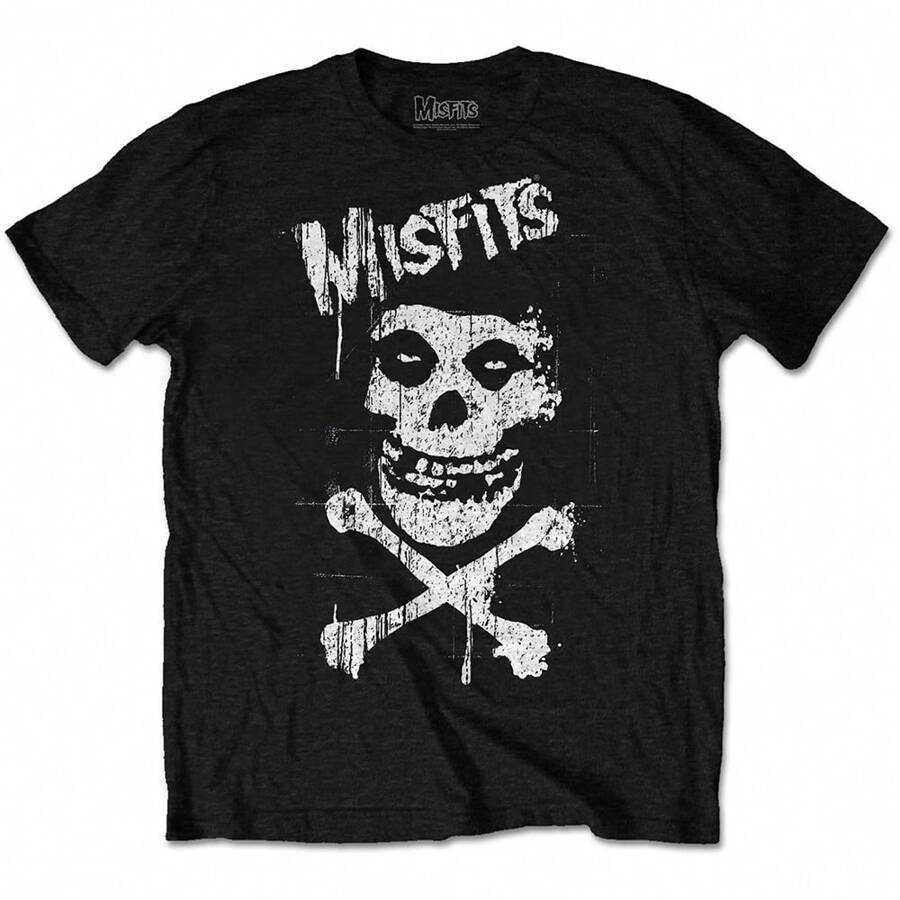 Misfits | Official Band T-Shirt | Cross Bones - Black - View 1