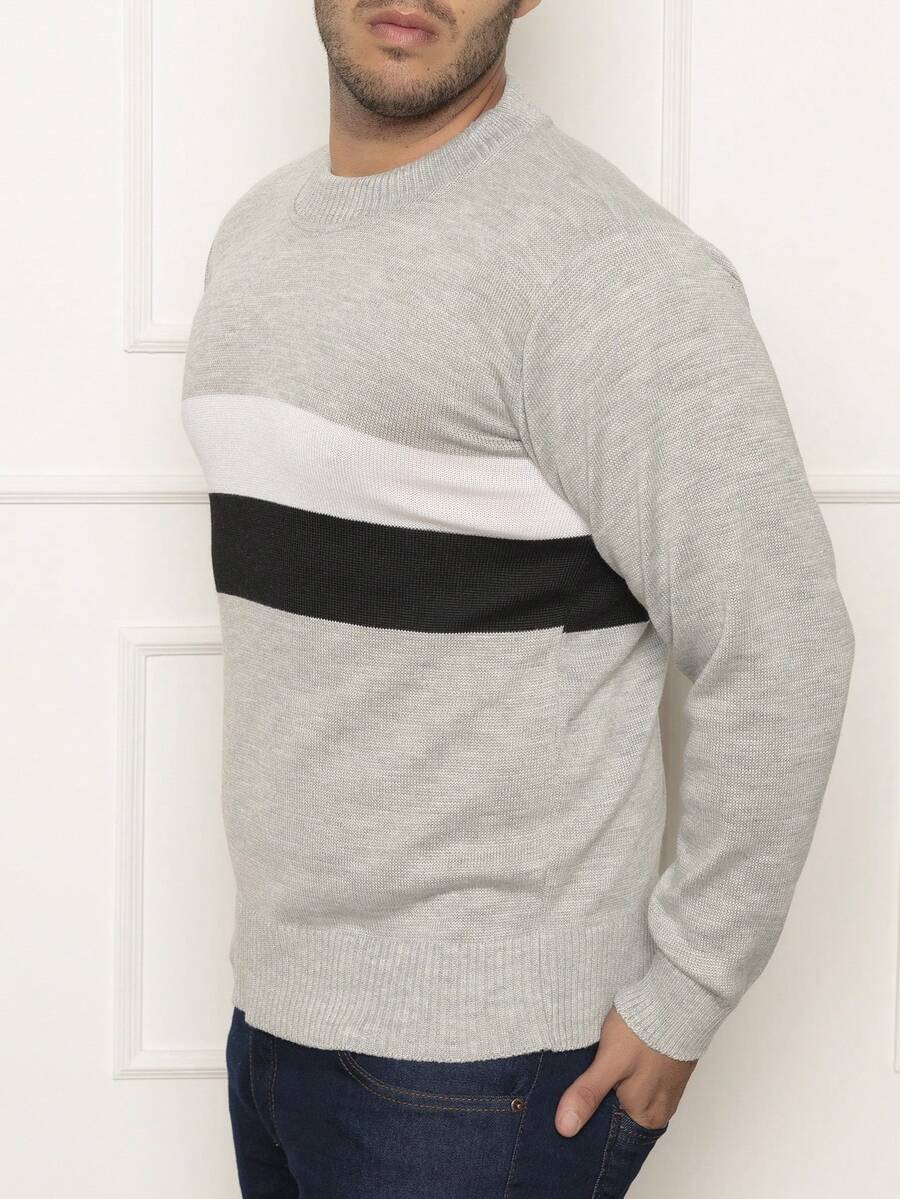Men Sweaters - 淺灰色 - 查看 1