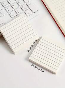 4 piezas/320 hojas de notas adhesivas, el libro de mensajes de rayas para suministros de oficina en el hogar y la escuela, para libros de notas, libros de texto y calendario - Multicolor - Ver 3