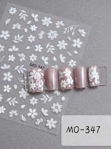 5 piezas de Pegatinas de uñas con bordados de estilo retro chino, decoración de uñas, nuevas pegatinas de uñas 3D de dibujos animados lindos, adecuadas para uso diario, fiestas y reuniones