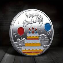 1 枚独特的生日快乐幸运硬币 - 生日庆祝纪念品 - 铁材质，适合送给朋友和家人的通用礼物 - 彩色 - 查看 5