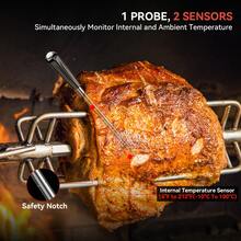 1 件专业烧烤温度计 - 智能肉类温度计，无线范围高达 100 米 - 适用于烤箱、烤架、厨房、烟熏机、烧烤配件 - 黑色 - 查看 6