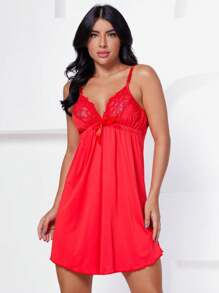 Women Nightgowns & Sleepshirts - Red - View 1