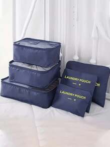 6pcs Travel Storage Bag Set, Lightweight Luggage Organizer, Fashionable Large Capacity Storage Bag, Luggage Sorting Bag, Durable Polyester Fiber Sorting Storage Bag, Zipper Closure - Suitable For Clothing, Shoes, Cosmetics, Underwear, Etc., Save Luggage Space - Multicolor - View 18