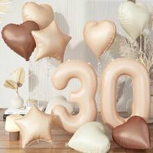 Bong bóng số 40 inch Kỷ niệm sinh nhật Trang trí tiệc Bóng bay bằng nhôm, Trang trí tiệc - màu caramel - Xem 4