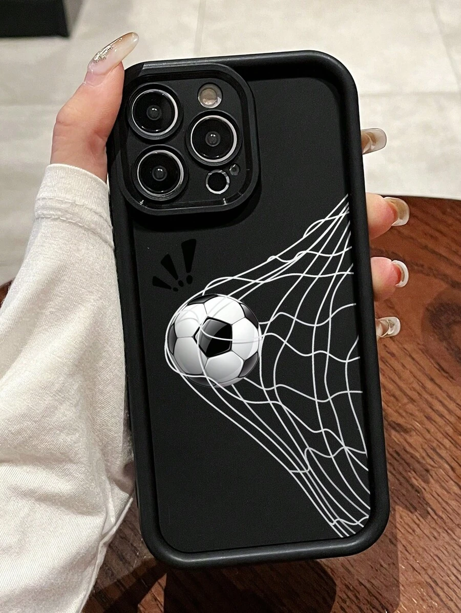 1pc Phone Case Compatible With IPhone 11/12/13 Pro Max/14 Pro Max/15 In Green Bamboo Black-Edge Design - Multicolor - View 1