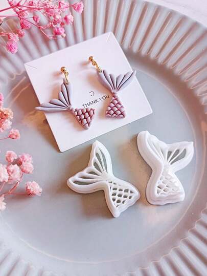 2 piezas Cortadores de arcilla con diseño de sirena | Cortadores de arcilla navideños | Cortadores para aretes | Herramientas de arcilla | Cortadores de arcilla polimérica para hacer joyería