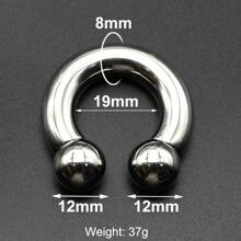 1 Piece Punk Polished Large Gauges 10G~00G Internally Threaded 316L Stainless Steel Circular Horseshoe Ring For Septum Ring Cartilage And Nipple Piercings Men Plugs And Tunnels Nose Rings For Women Ball Ear Expander Heavy Ear Stretcher Lobe Piercing Jewelry