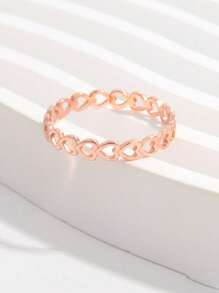 1入經典優雅925銀製滿圓心形戒指，適合情人節、母親節、紀念日和女士約會禮物 - 玫瑰金 - 查看 11