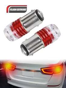 Luz LED trasera de freno para coche, lámpara estroboscópica intermitente de 12V, Bombillas de advertencia 1034 / 1157 2 Uds - Rojo - Ver 1