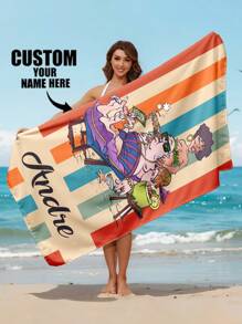 Khăn tắm biển có hình ảnh và tên được cá nhân hóa tùy chỉnh, Khăn tắm hồ bơi dành cho người lớn, Khăn tắm cho trẻ em, Quà tặng kỳ nghỉ, Chăn khăn đi biển ngày lễ - Tùy chỉnh 2 - Xem 4