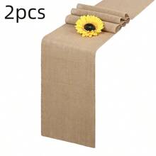 1/2/5 sztuk Opakowanie Jutowy bieżnik Retro i minimalistyczny obrus na ślub Naturalna juta Vintage Obrus rustykalny obrus na wesele Dekoracja stołu na przyjęcie Wystrój domu - Wielokolorowe - Zobacz 10