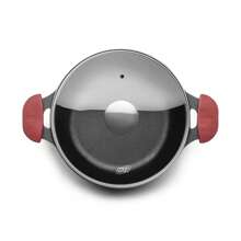 Panela Caçarola de Ferro Fundido N22 com Tampa de Vidro Capacidade 3L Forno e Fogão MTA 8341