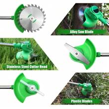 Repuesto De Hoja Cortadora Para Desbrozadora Eléctrica - Bordes Afilados Para Cortes Más Precisos - Hoja Duradera Y Difícil De Romper - Compatible Con Varios Modelos De Desbrozadoras Eléctricas - Gris - Ver 4