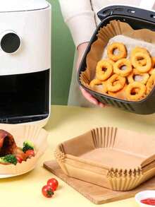 10/50/100/300 Pieces, Square/Round Air Fryer Lining Paper Air Fryer Paper Baking Paper, Paper Basket Bowl, Baking Pan, Oven Accessories, Baking Tools, Kitchen Gadgets, Kitchen Accessories - Multicolor - View 4