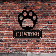 1個個性化狗爪印壁藝術 acryl 印花，客製化LOGO 裝飾家居生活配件，訂製名字標誌，耐用且時尚，適用於客廳及其他場所，是理想的戶外裝飾和獨特禮物想法 - 黑色 - 查看 4
