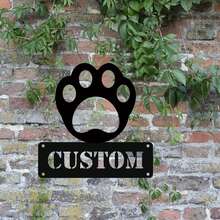 1個個性化狗爪印壁藝術 acryl 印花，客製化LOGO 裝飾家居生活配件，訂製名字標誌，耐用且時尚，適用於客廳及其他場所，是理想的戶外裝飾和獨特禮物想法 - 黑色 - 查看 9