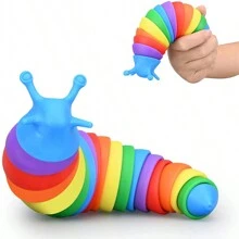 1 pieza Figura de oruga de peluche colorida y linda, juguete de gusano baboso de alivio del estrés - Descomprimir babosas - Ver 4