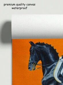 1/2Pcs, Optional Frame, Large Size Canvas Printing Painting, Modern Fashion Style, Grand And Luxurious Orange Horse, Room Decoration Stuff, Wall Art Poster, Maximum Size 70*140cm, Living Room Sofa Background Decor, Foyer Corridor Decor, Home Decor, Bedroom Decor, Bathroom Decor, Decor Room, Office Decor, School Decor, PVC Rigid Pipe Packaging
