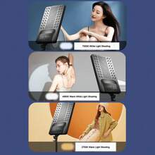 Lámpara de maquillaje de estudio fotográfico LED Cámara de video portátil lámpara de panel fotográfico 2700k - 7500k - 19 pulgadas - Ver 5