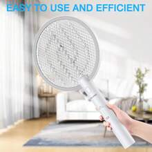 PALONE Electric Fly Swatter, 3000V Bug Zapper USB Fly Killer Rechargeable Fly Zapper, Handy Fly Killer Racket, Mosquito And Wasp Killer, Insect Killer For Indoor And Outdoor Pest Control - Blanco - Ver 1